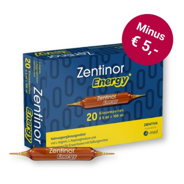 Zentinor Energy* ist ein Nahrungsergänzungsmittel für Erwachsene mit den wertvollen Aminosäuren L-Arginin und L-Asparaginsäure plus 2 Vitaminen - B6 und B12, die Ihren normalen Energiestoffwechsel unterstützen und helfen, Müdigkeit und Ermüdung zu verringern. Zentinor Energy* ist laktosefrei.