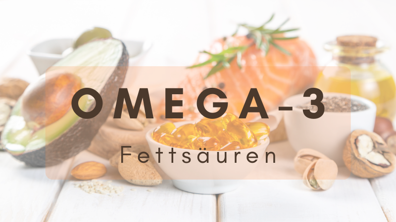Bild mit Avocado, Nüssen, Lachs und Omega-3 Kapseln